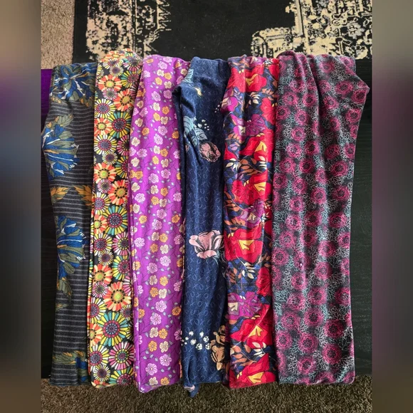 6 Kids Size 10/L Floral Lula Roe Leggings - Picture 1 of 3
